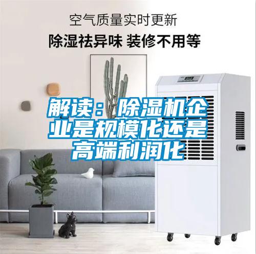 解讀：除濕機(jī)企業(yè)是規(guī)?；€是高端利潤(rùn)化