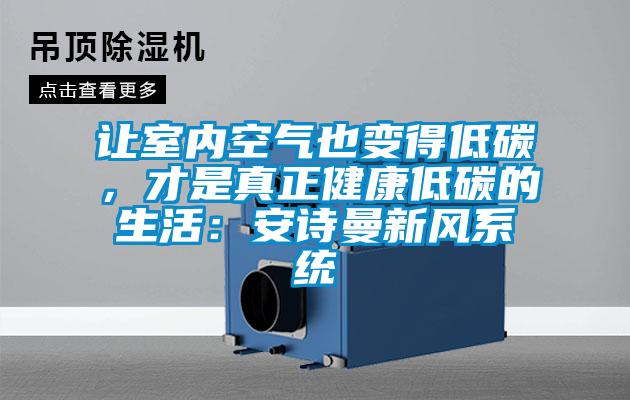 讓室內(nèi)空氣也變得低碳，才是真正健康低碳的生活：安詩(shī)曼新風(fēng)系統(tǒng)