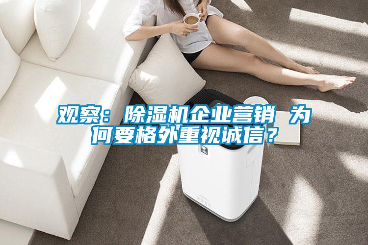 觀察：除濕機(jī)企業(yè)營銷 為何要格外重視誠信？