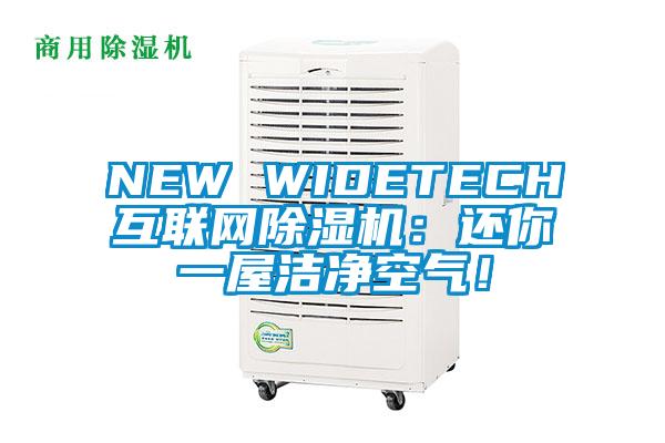 NEW WIDETECH互聯(lián)網(wǎng)除濕機：還你一屋潔凈空氣！