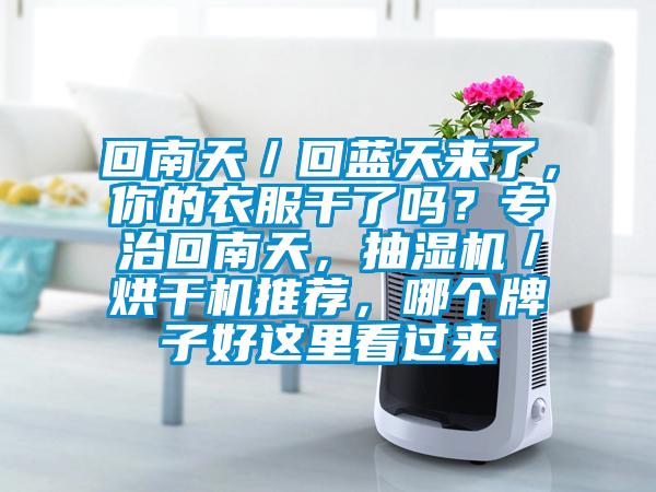 回南天／回藍(lán)天來了，你的衣服干了嗎？專治回南天，抽濕機(jī)／烘干機(jī)推薦，哪個(gè)牌子好這里看過來