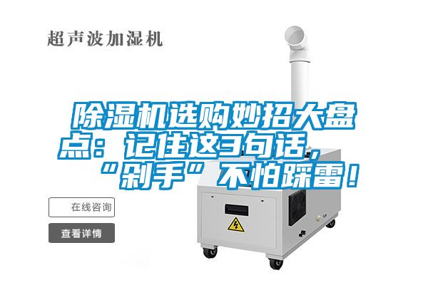 除濕機(jī)選購(gòu)妙招大盤點(diǎn)：記住這3句話，“剁手”不怕踩雷！