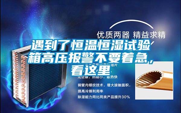 遇到了恒溫恒濕試驗(yàn)箱高壓報(bào)警不要著急，看這里